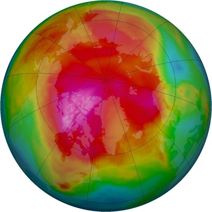 Arctic ozone map for 09 February 1987